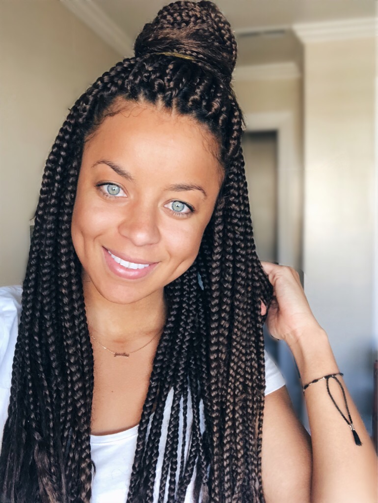 Knotless Box braids with curly ends! I'm so in love with these