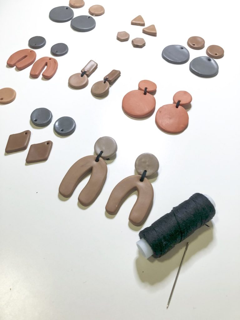 DIY Polymer Clay Earring Kit, Comes with Neutral Polymer Clay Shades &  Your Choice of Gold or Silver Jewelry