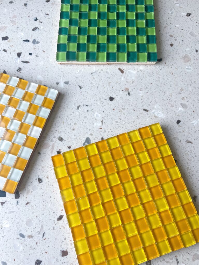 DIY Decor: Checkered Mosaic Tile Coasters - creative inspiration